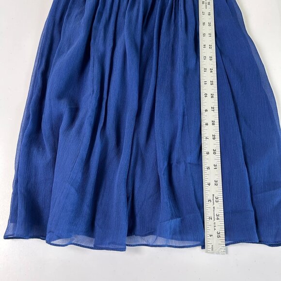 J Crew Kylie Dress Womens Size 2 Royal Blue Silk Chiffon Side Zip Prom Wedding - Picture 14 of 14